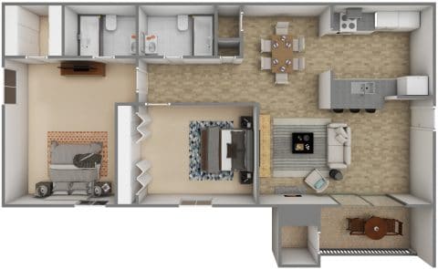 2 Bed / 2 Bath / 1,000 sq ft / Availability: Please Call / Deposit: $300 / Rent: $860